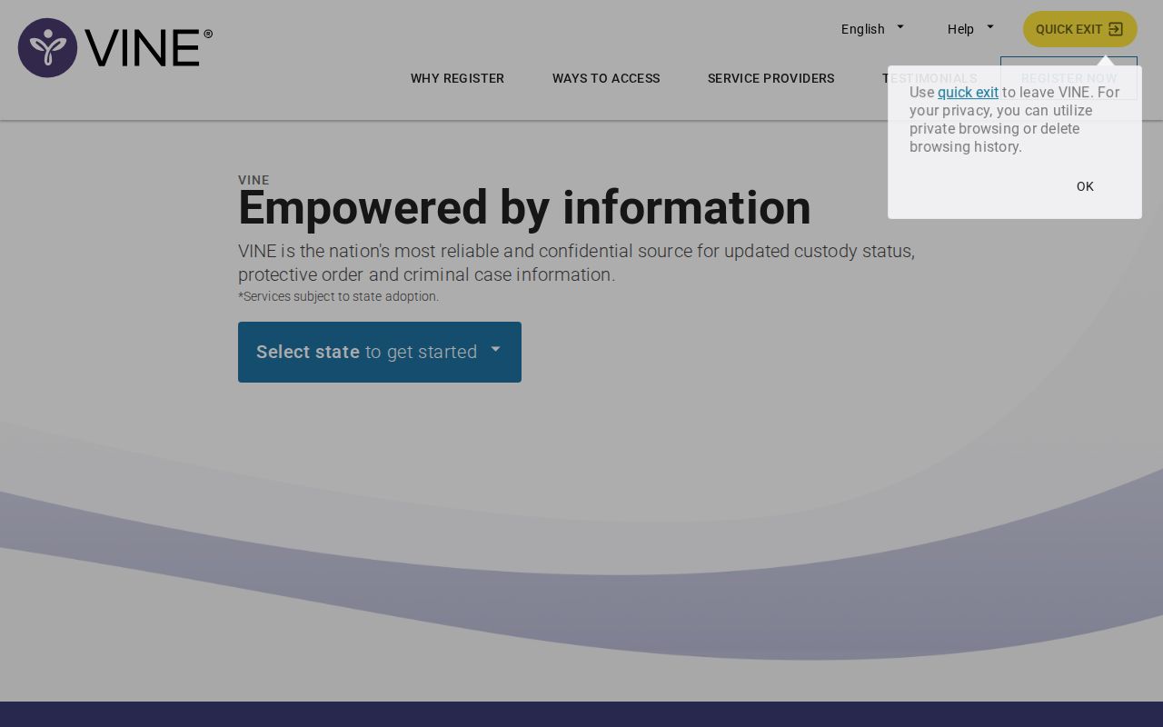 VINELink Michigan custody search interface